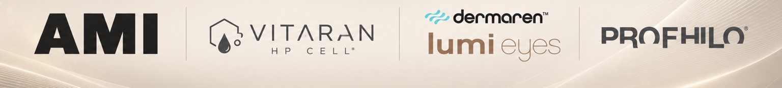Aesthetics treatment brands including AMI, Vitaran, Lumi Eyes and Profhilo